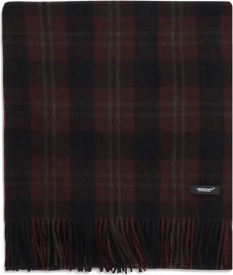 Undercover fringed checked scarve - men - Wool/Cashmere - One Size - Black