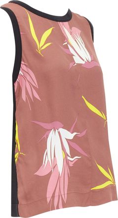 Marni cotton blend tropical floral print tank top