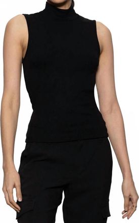 Sanctuary Essential Sleeveless Mock Neck Tank In Black