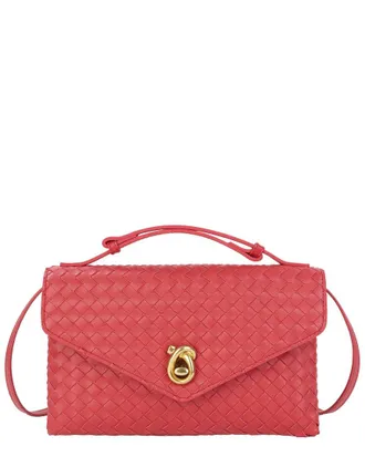 Tiffany & Fred Intrecciato Leather Shoulder Bag