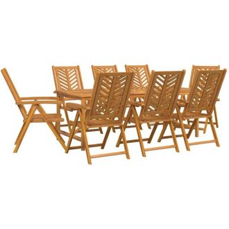 vidaXL Conjunto De Comedor De Jard&iacute;n 9 Pcs Marr&oacute;n 200 X 90 X 74 Cm Vidaxl