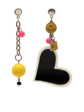Amir Slama heart-charm drop earrings - Multicolour