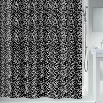 Spirella Spirella - Cortina De Ducha Poli&eacute;ster Lines 240x180cm Blanco Y Negro
