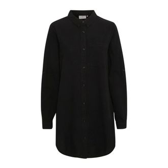 Kaffe Nero Profondo Tunica Camicia con Tasca - - Dresses - Donna - Nero - XS