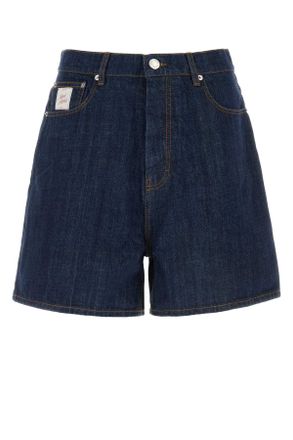 Ami Ami Dark Blue Denim Bermuda Shorts