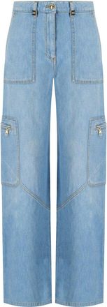 Elisabetta Franchi JEANS CARGO LIGHT BLUE ELISABETTA FRANCHI