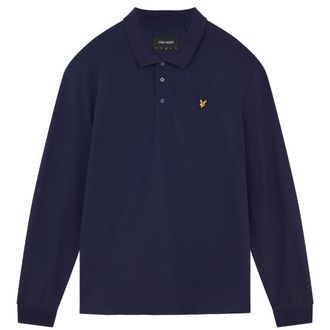 Lyle & Scott Herenpolo met lange mouwen en logo (Marineblauw)