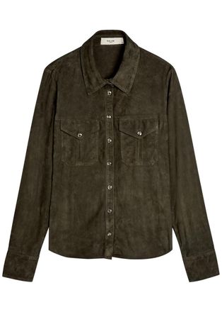 Skiim Caroline Suede Jacket - Khaki - 38 (UK10 / S)