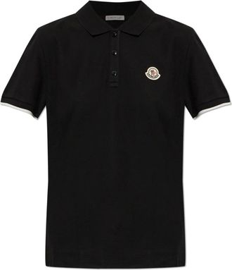 Moncler Polo met logopatch - Dames - Tops - Zwart - Maat: XL Katoen