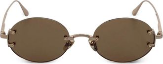 Linda Farrow Occhiali da sole tondi - Marrone