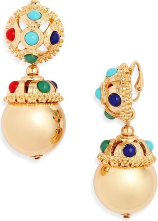 Kenneth Jay Lane Clip-On Earrings in Gold at Nordstrom