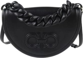 Ferragamo Pre-owned Cross Body Bags, female, Black, Size: ONE SIZE Pre-owned Aura leather 2way shoulder bag