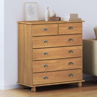 vidaXL Cassettiera Marrone 91 X 40 X 95.5 Cm Legno Massello Di Pino - Vidaxl