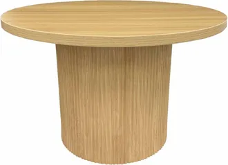 Oviala Mesa de centro redonda escandinava de 70 cm FSC en madera clara