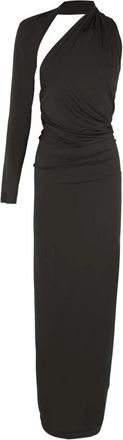 Cortana Asymmetrische Cupro Stretch Jurk - Dames - Avondkleed - Zwart - M - Kleedjes