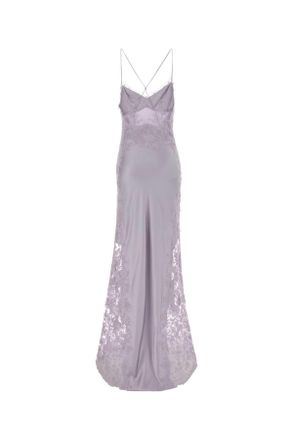 Ermanno Scervino Womens Lilac Satin Long Dress Lilla Vi Ea Abiti