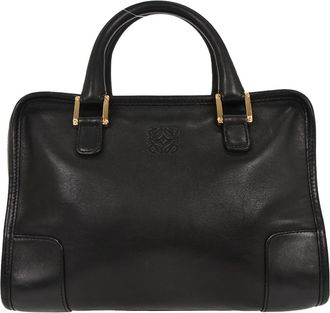 Loewe Amazona Bag Leather Black Leather Handbag (Pre-Owned)