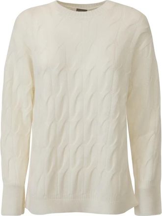 Max Mara Quid Sweater - Dames - Ronde hals truien - Wit - S - Wol - Truien & Vesten
