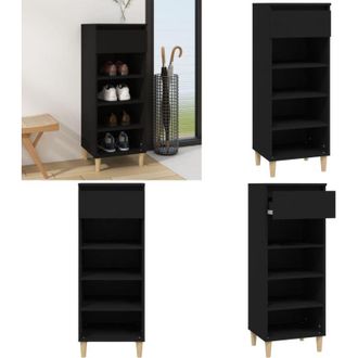 vidaXL Scarpiera Nera 40x36x105 cm in Legno Multistrato - Scarpiera nera - Scarpiera da interno