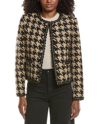 Elie Tahari Oversized Houndstooth Jacket