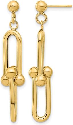 Diamond2Deal 14K Yellow Gold Fancy Link Drop Dangle Earrings