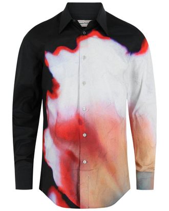 Alexander McQueen Alexander Mcqueen Solarized Floral Print Button Up Shirt