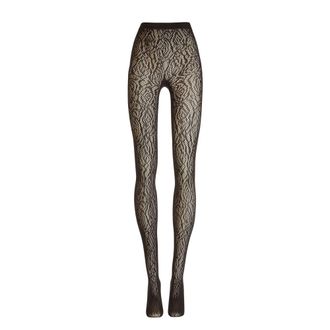 Wolford Floral Net Tights - Dames - Pantys - Bruin - XL - Wol - Ondergoed