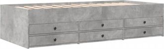 vidaXL Sofá cama con cajones sin colchón gris hormigón 100x200 cm Vidaxl