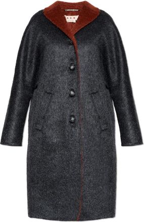 Marni Jas Met Mohair Afwerking - Dames - Mantel - Grijs - S - Jassen