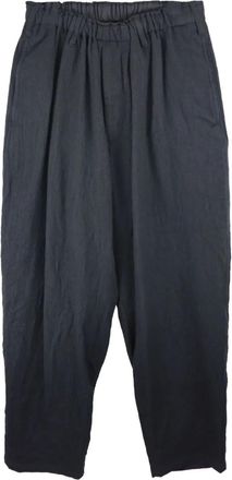 Yohji Yamamoto elastic-waist wool trousers - Black
