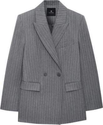 Anine Bing Tiphaine Blazer - Dames - Blazers - Grijs - S - Wol - Jassen