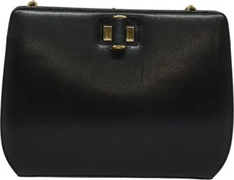 Ferragamo Vara Black Leather Shoulder Bag (Pre-Owned)