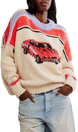 Free People Fast Lane Oversize Sweater in Race Car Combo at Nordstrom Rack, Size X-Small