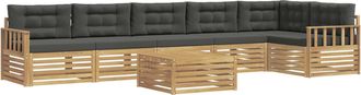 vidaXL Conjunto De Sof&aacute;s De Exterior 7 Uds. Blanco Y Antracita Vidaxl