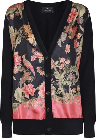 Etro Wollen Cardigan met Print - Dames - Vesten - Veelkleurig - XS - Wol - Truien & Vesten