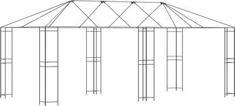 vidaXL Estructura De Gazebo Sin Tela De Gazebo 6 X 3 M Negro Acero Vidaxl