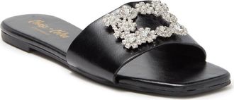 Chase + Chloe by Intouch Footwear Eve Embellished Slide Sandal in Black Pu at Nordstrom Rack, Size 5.5