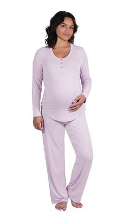Everly Grey Laina During & After 2-Piece Maternity/Nursing Sleep Set in Lavender at Nordstrom, Size X-Small