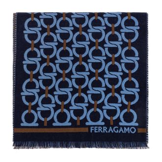 Ferragamo Scarves, male, Blue, Size: ONE SIZE Wool Scarf
