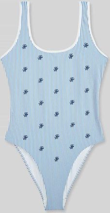 Tommy Hilfiger Badeanzug mit Logo-Stitching in Blau, Gr&ouml;&szlig;e XL