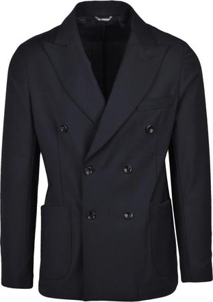 Les Hommes Doppiopetto Jacket - Heren - Blazers - Zwart - M - Wol - Jassen