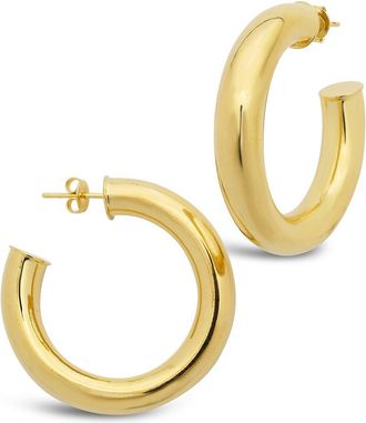 Sterling Forever Thick Hollow Hoops