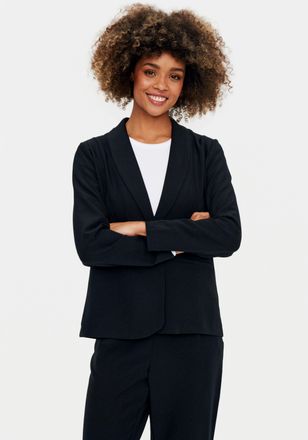 Saint Tropez Kurzblazer SAINT TROPEZ CelestSZ, Damen, Gr. M (38), schwarz, Web, Obermaterial: 92% Polyester, 8% Elasthan, unifarben, V-Ausschnitt, Blazer Kurzblaze