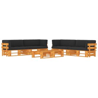 vidaXL Muebles De Palets 6 Pzas Y Cojines Madera Pino Impregnada Miel Vidaxl