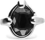 UNOde50 Sterling Silver Plated Ring with Black Faceted Crystal at Nordstrom, Size 8.5