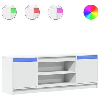 Berkfield Home TV Cabinet with LED White 139.5x34x50 cm Engineered Wood