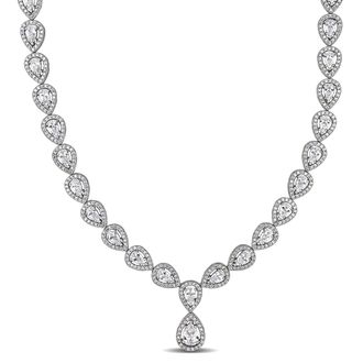 Mimi & Max 38ct TGW Cubic Zirconia Teardrop Necklace Sterling Silver