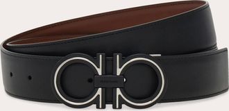 Ferragamo Men Reversible and adjustable Gancini belt Brown