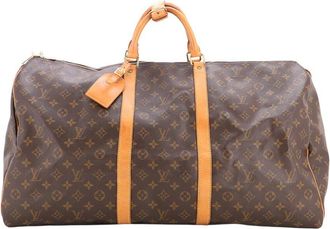 Louis Vuitton Brown Monogram Canvas Keepall Bag 60 (Authentic Pre-Loved)