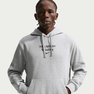 Nike Mens Wrestling Pullover Hoodie in Grey | APS547NAWR-DGH